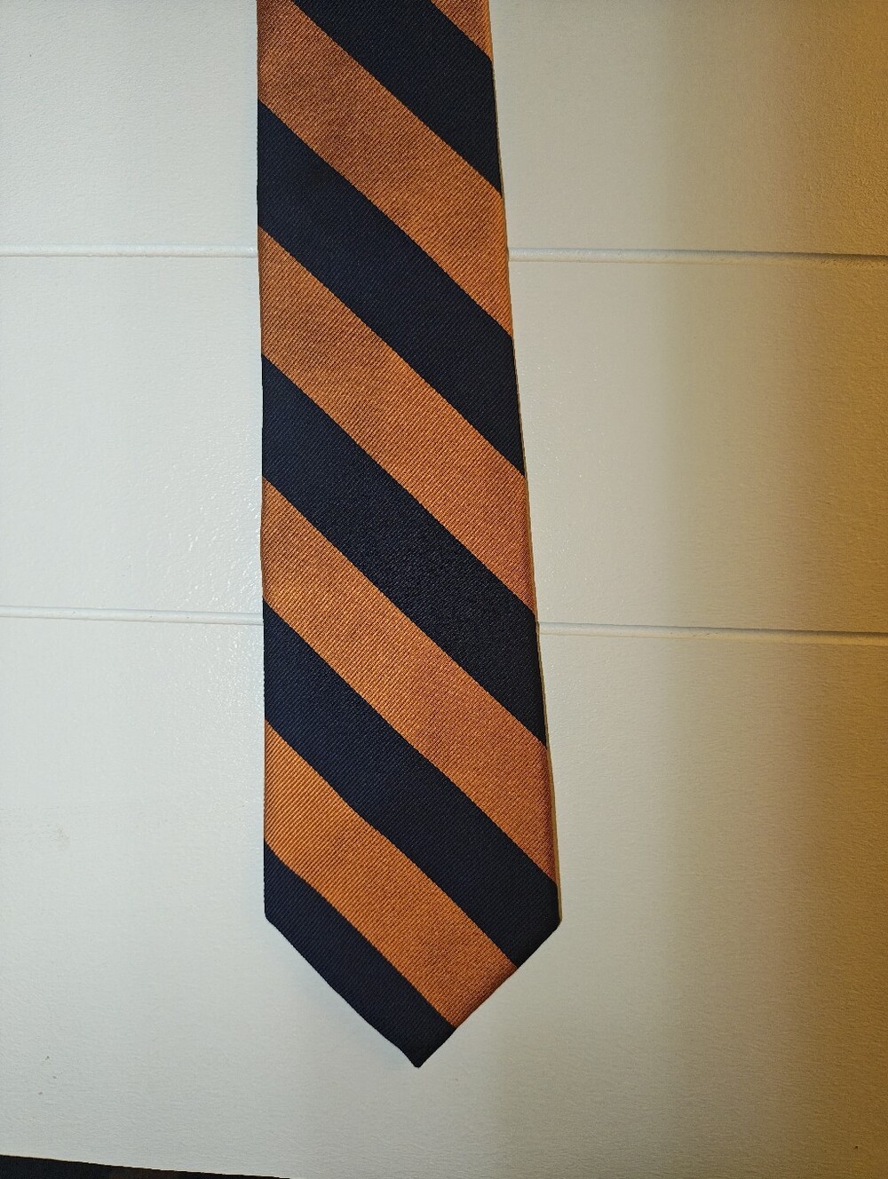 Stafford Striped Orange and Navy Men’s Silk Tie